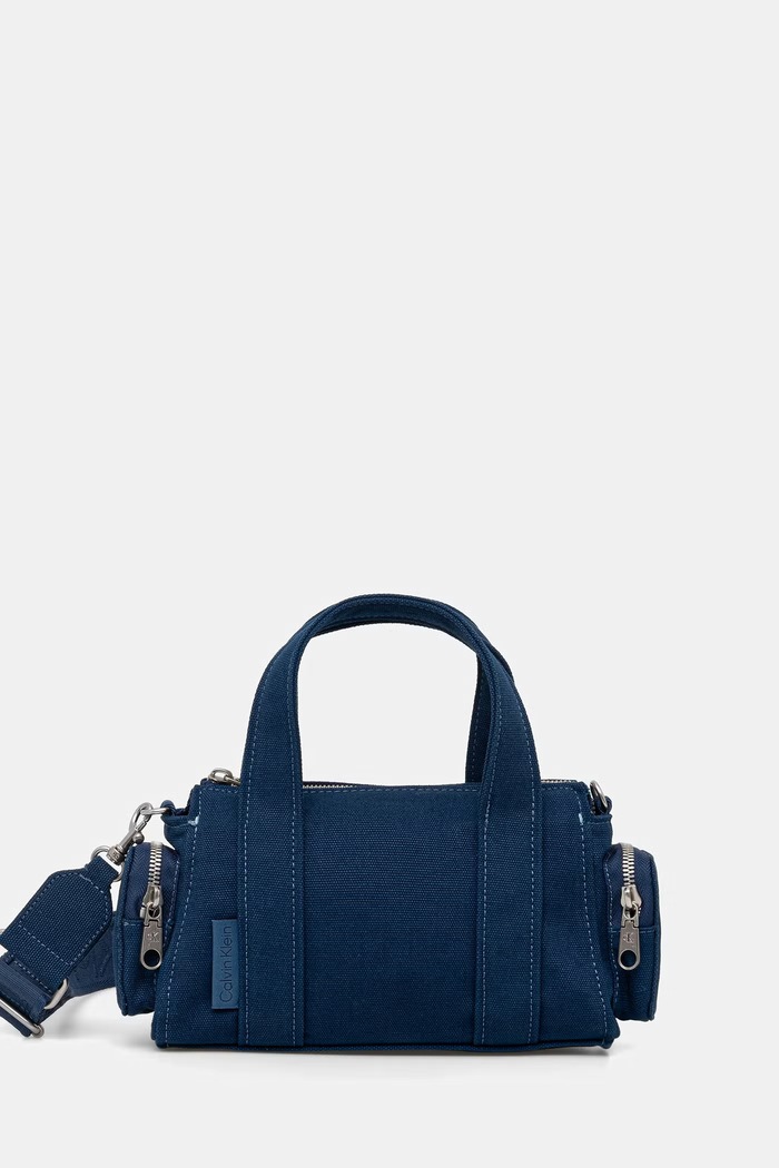 Calvin Klein crossbody kabelka dámska bavlnená modrá LV04F3464G