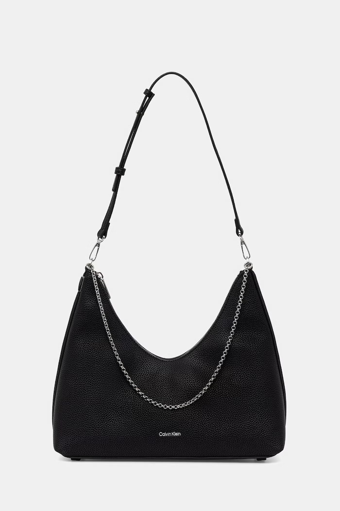 Calvin Klein hobo bag pentru femei cu imitație de piele negru LV04F3495G