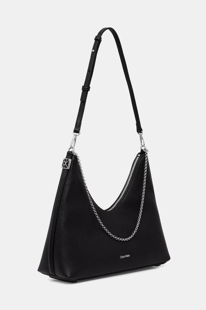 Calvin Klein hobo bag pentru femei cu imitație de piele LV04F3495G negru SS26