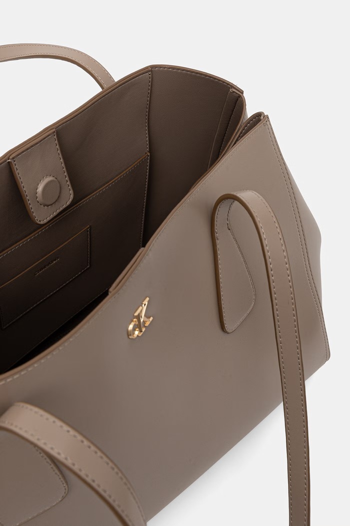 Calvin Klein nákupní taška dámská z imitace kůže LV04F3502G hnědá