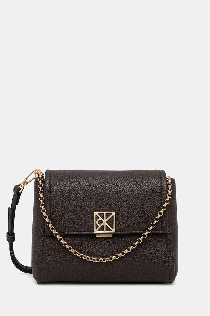 Calvin Klein torebka crossbody damska z imitacji skóry brązowy LV04F3511G