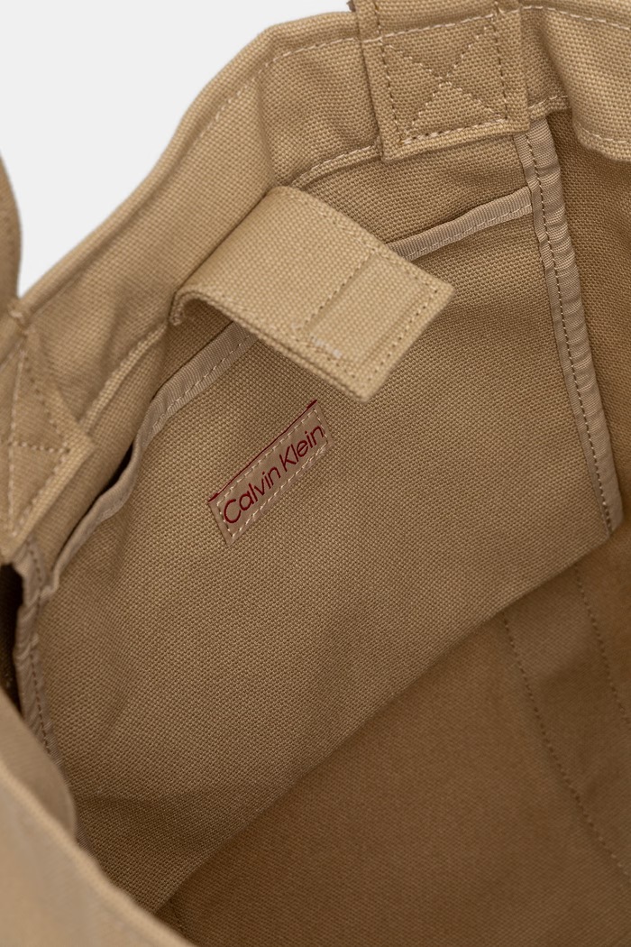 Calvin Klein tote taška dámská bavlněná LV04F3463G béžová