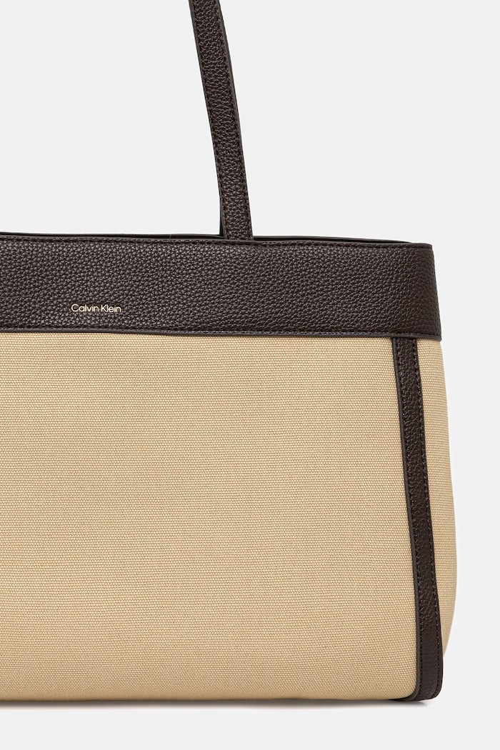 Accesorii Calvin Klein geantă shopper pentru femei, din bumbac LV04F3503G bej