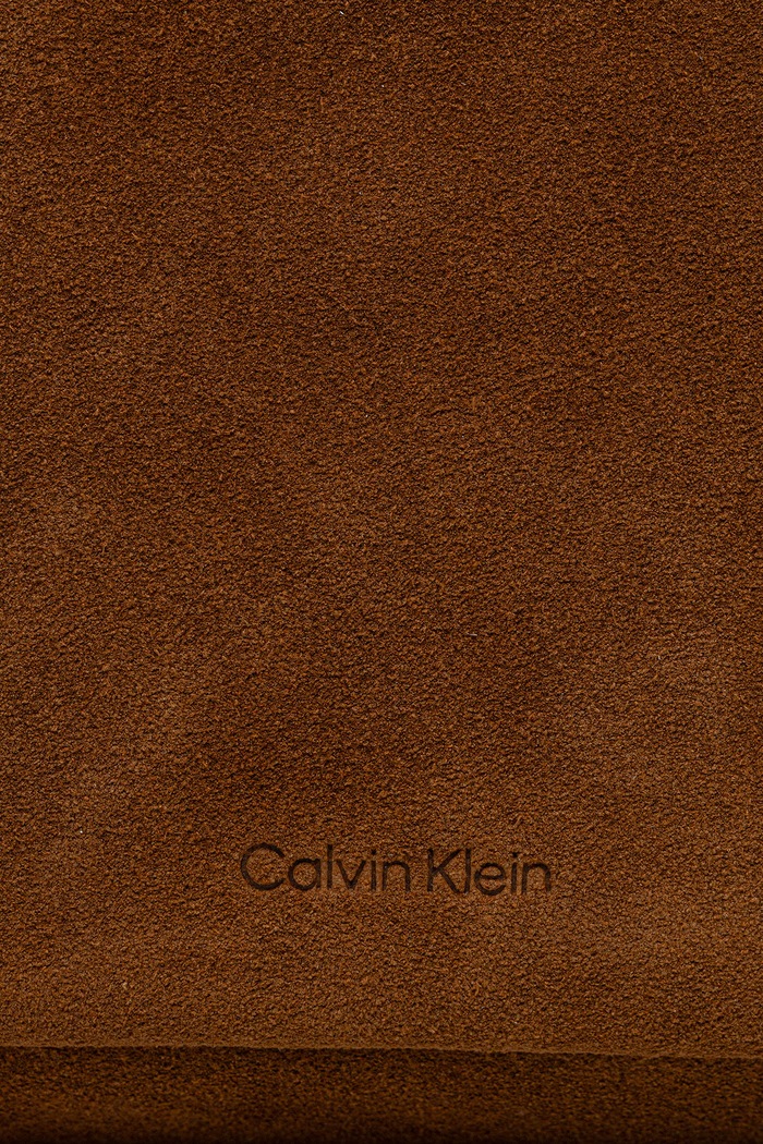 Calvin Klein geantă shopper pentru femei, din piele întoarsă maro LV04F3597G