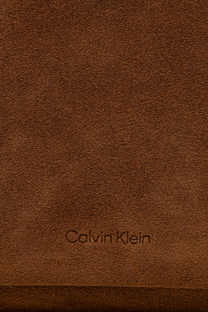 Calvin Klein geantă shopper pentru femei, din piele întoarsă maro LV04F3597G