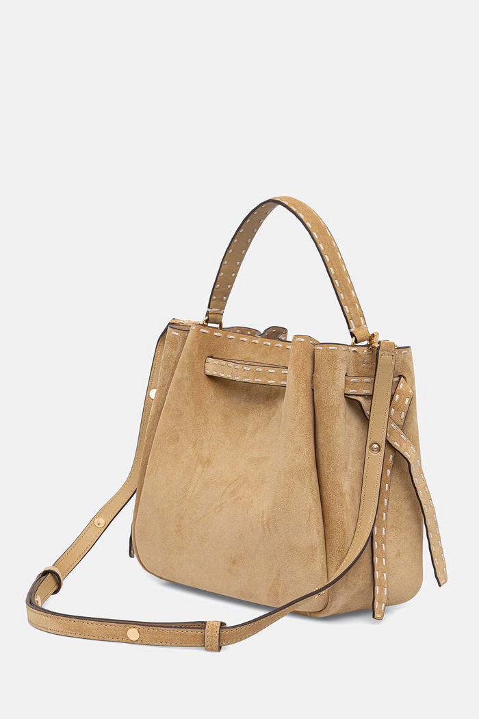 Accesorii Tory Burch geantă crossbody pentru femei, din piele întoarsă Romy 178664 bej