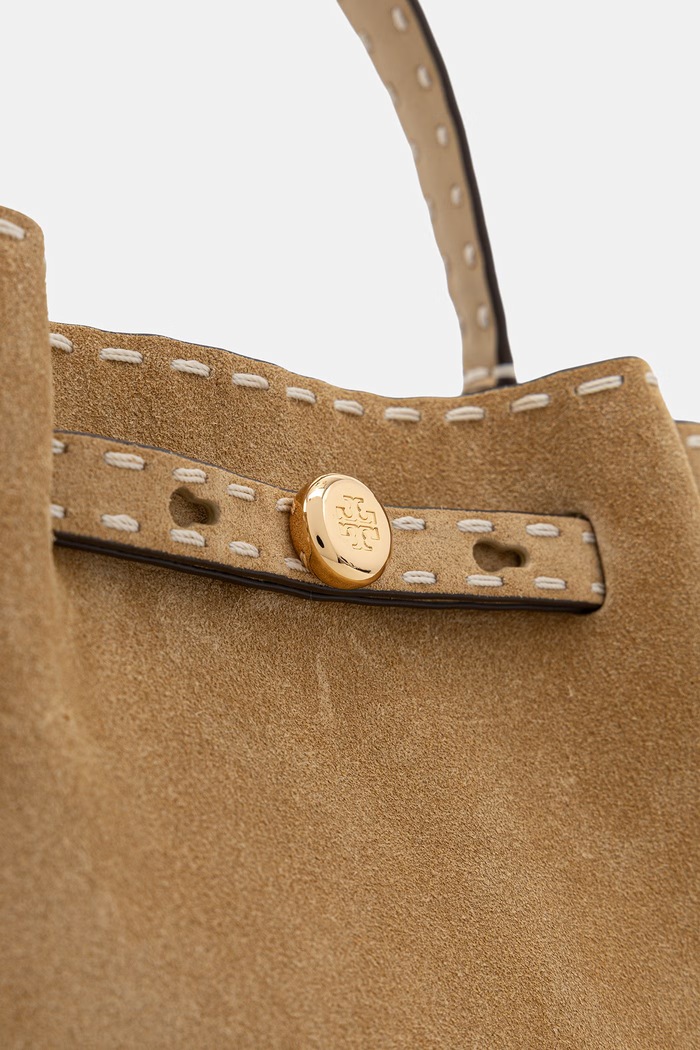 Tory Burch geantă crossbody pentru femei, din piele întoarsă Romy bej 178664