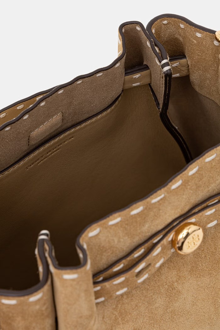 Tory Burch geantă crossbody pentru femei, din piele întoarsă Romy 178664 bej