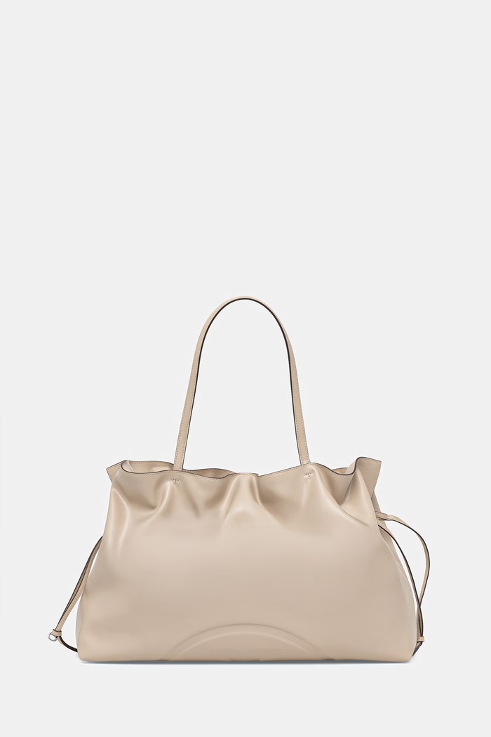 Tory Burch torebka Ella mieści A4 beżowy 178767