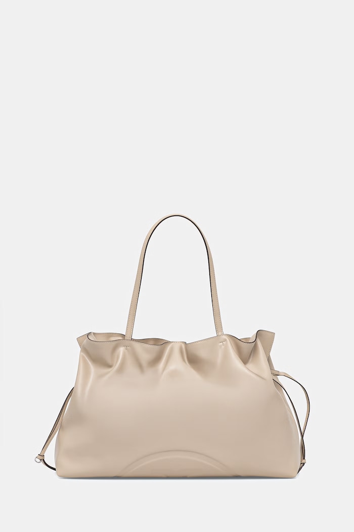Tory Burch torebka Ella mieści A4 beżowy 178767