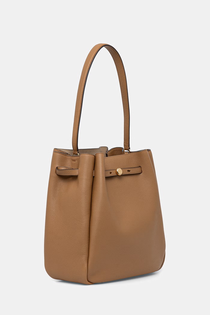 Kožená kabelka Tory Burch Romy 179986. béžová SS26