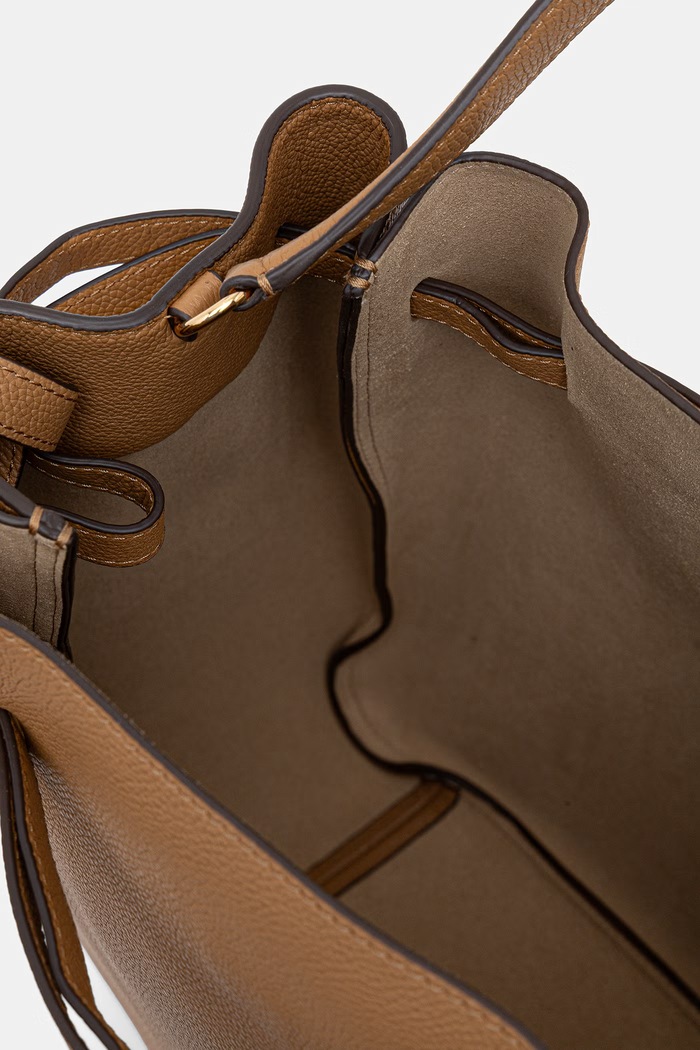 Kožená kabelka Tory Burch Romy 179986. béžová