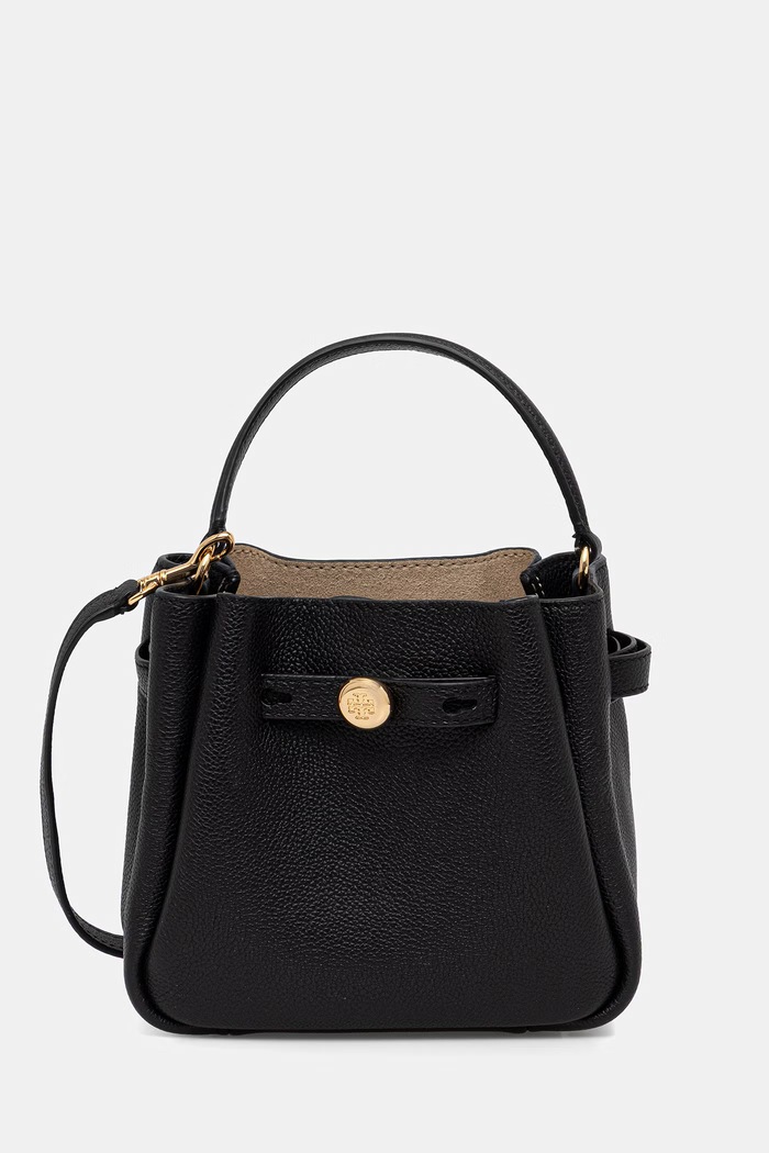Tory Burch crossbody torba ženska kožna Romy bez uzorka crna 179988