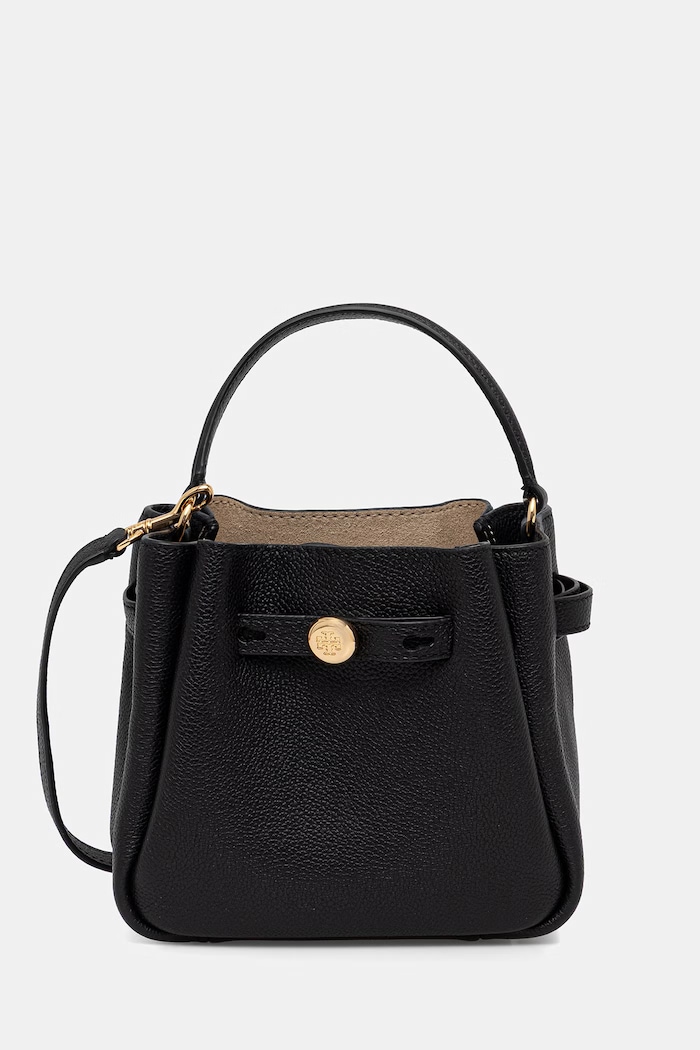 Tory Burch crossbody torba ženska kožna Romy bez uzorka crna 179988