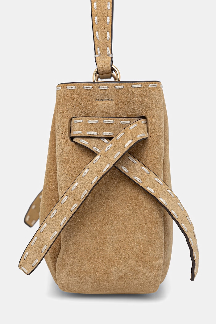 Tory Burch geantă pentru femei, din piele întoarsă Romy 183173 bej