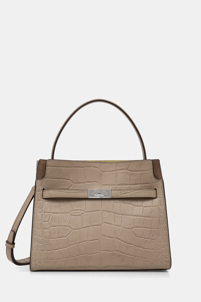 Tory Burch geantă pentru femei, din piele Lee Radziwill bej 178822