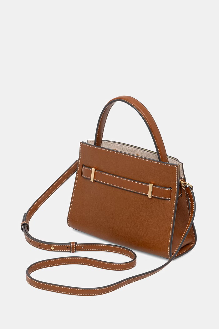 Doplňky Tory Burch crossbody kabelka dámská kožená Lee Radziwill 178830 hnědá