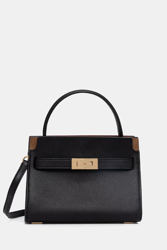 Tory Burch geantă de piele Lee Radziwill nu incape in A4 negru 178963