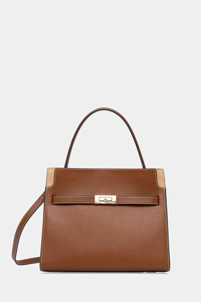 Tory Burch tote taška dámská kožená Lee Radziwill hnědá 179398