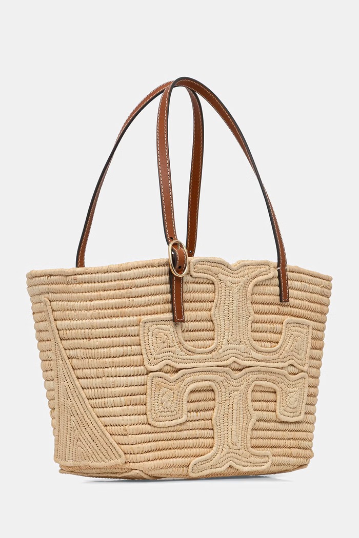Tory Burch torebka tote damska pleciona Ella 183825 beżowy SS26