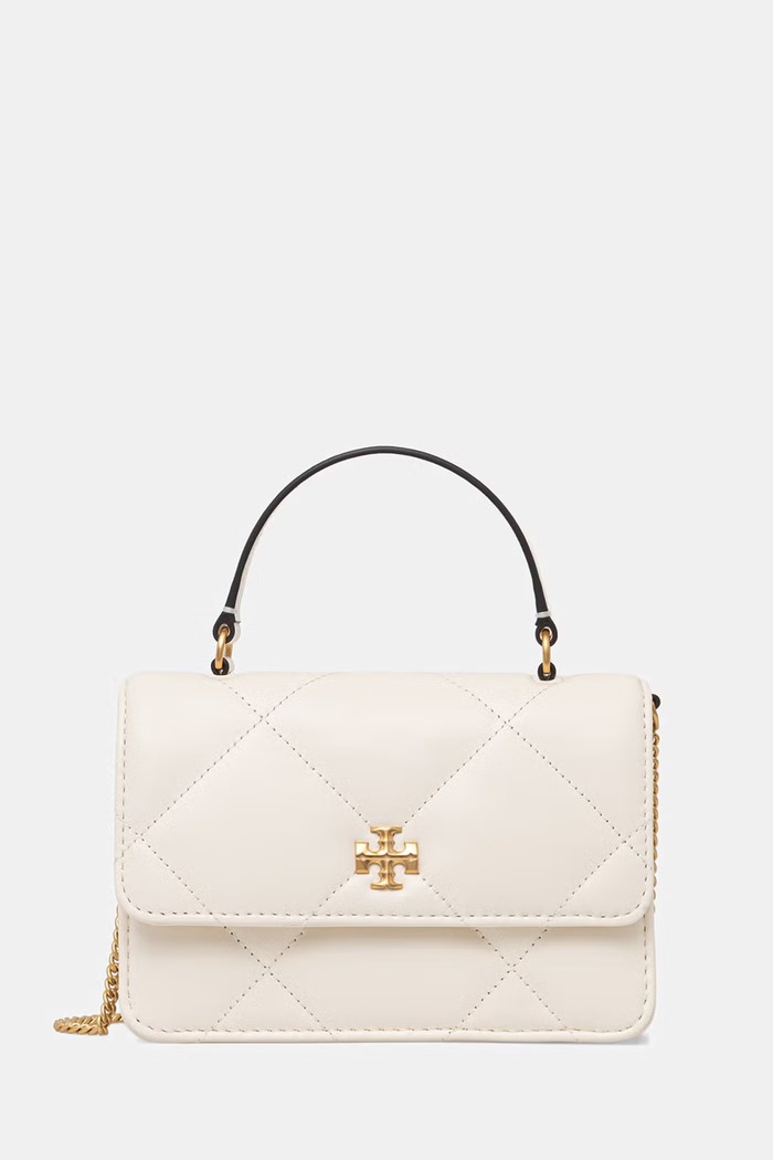 Tory Burch crossbody torba za žene kožna Kira bež 158326