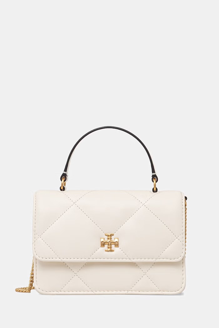 Tory Burch crossbody torba za žene kožna Kira bež 158326
