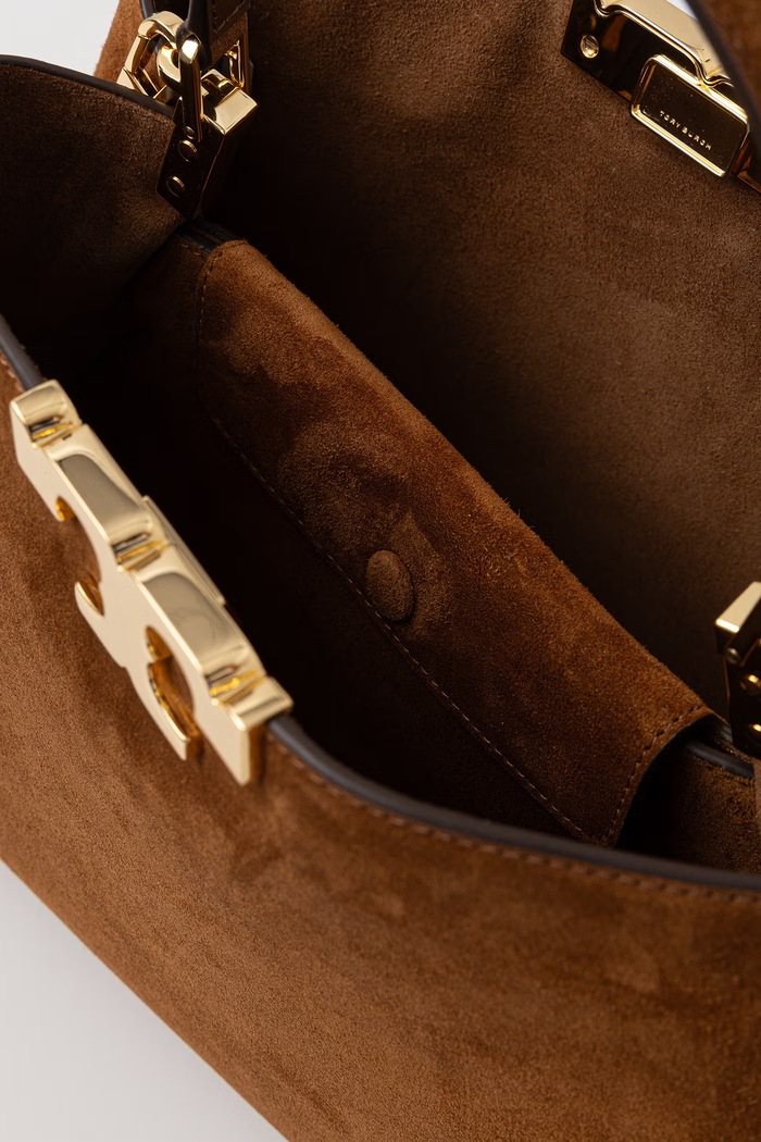 Dámska semišová kabelka Tory Burch Eleanor 174278 hnedá