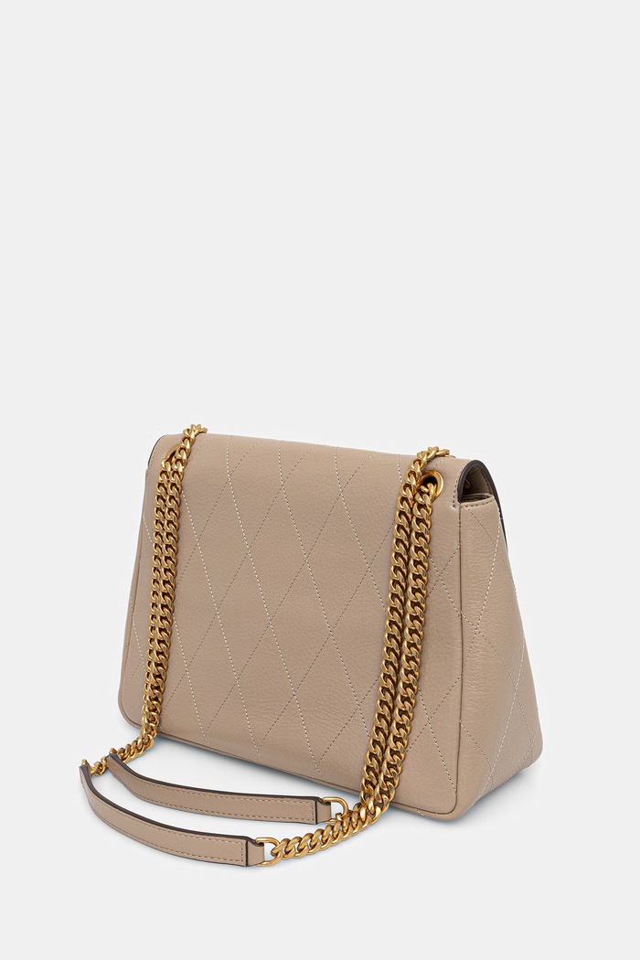 Akcesoria Tory Burch torebka crossbody damska skórzana Charlie 185828 beżowy