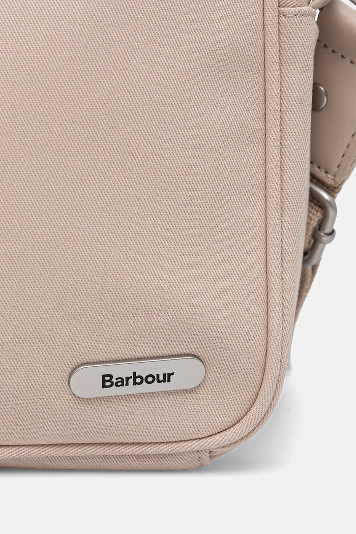 Doplnky Barbour crossbody kabelka dámska bavlnená Olivia LBA0444 béžová