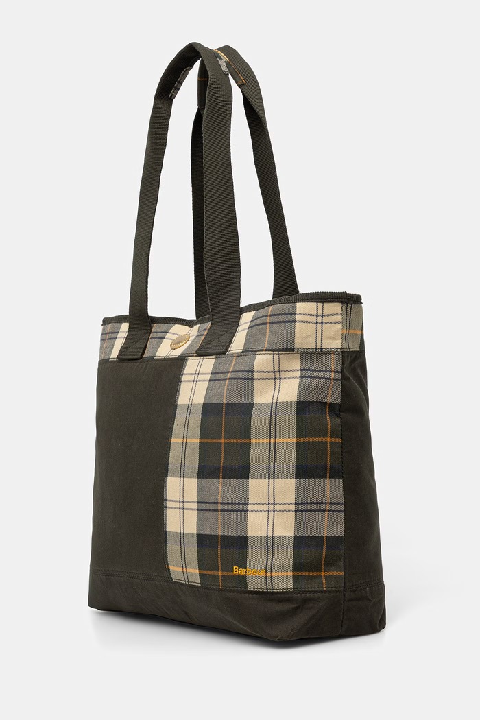 Barbour geantă shopper pentru femei, din bumbac Mya LBA0484 verde SS26