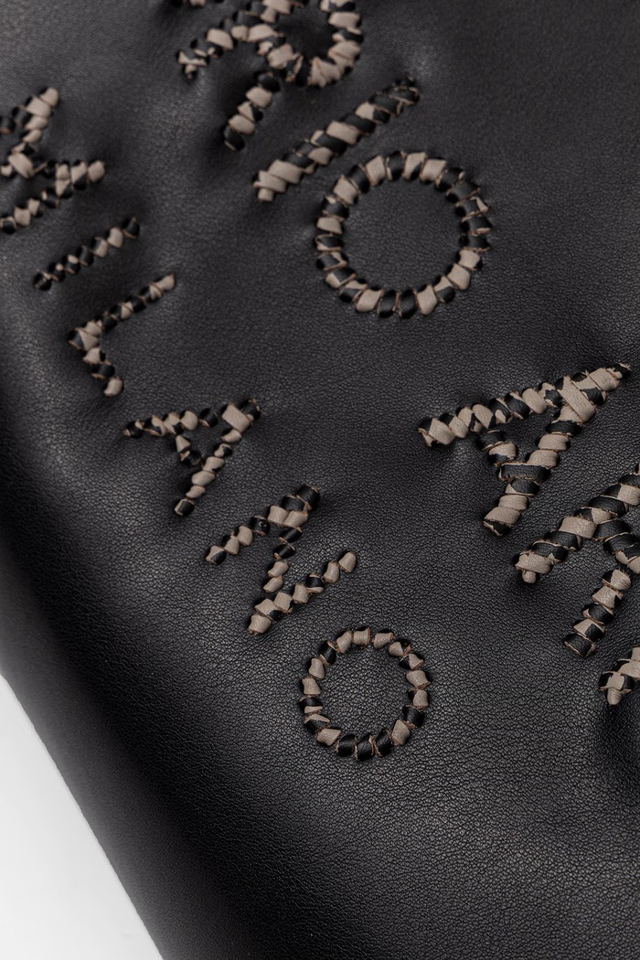 Kožená kabelka Emporio Armani čierna EW000360.AF22010