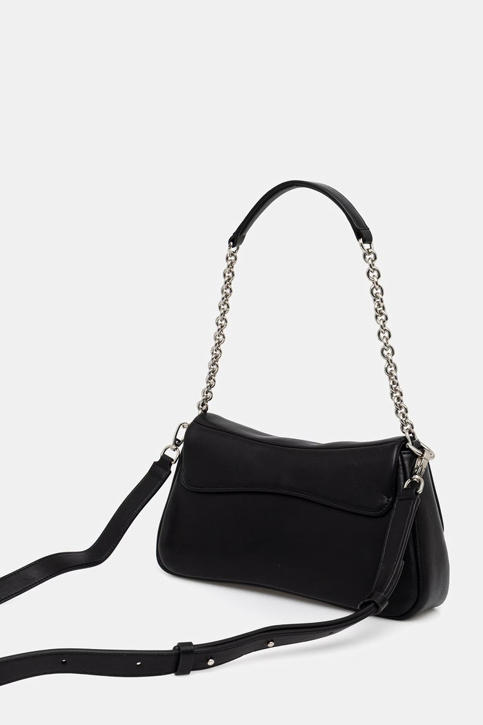 Kožená kabelka Emporio Armani čierna EW002644.AF18673