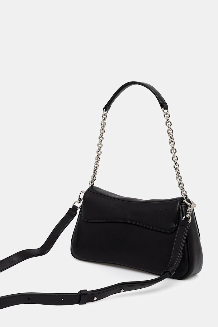 Kožená kabelka Emporio Armani čierna EW002644.AF18673