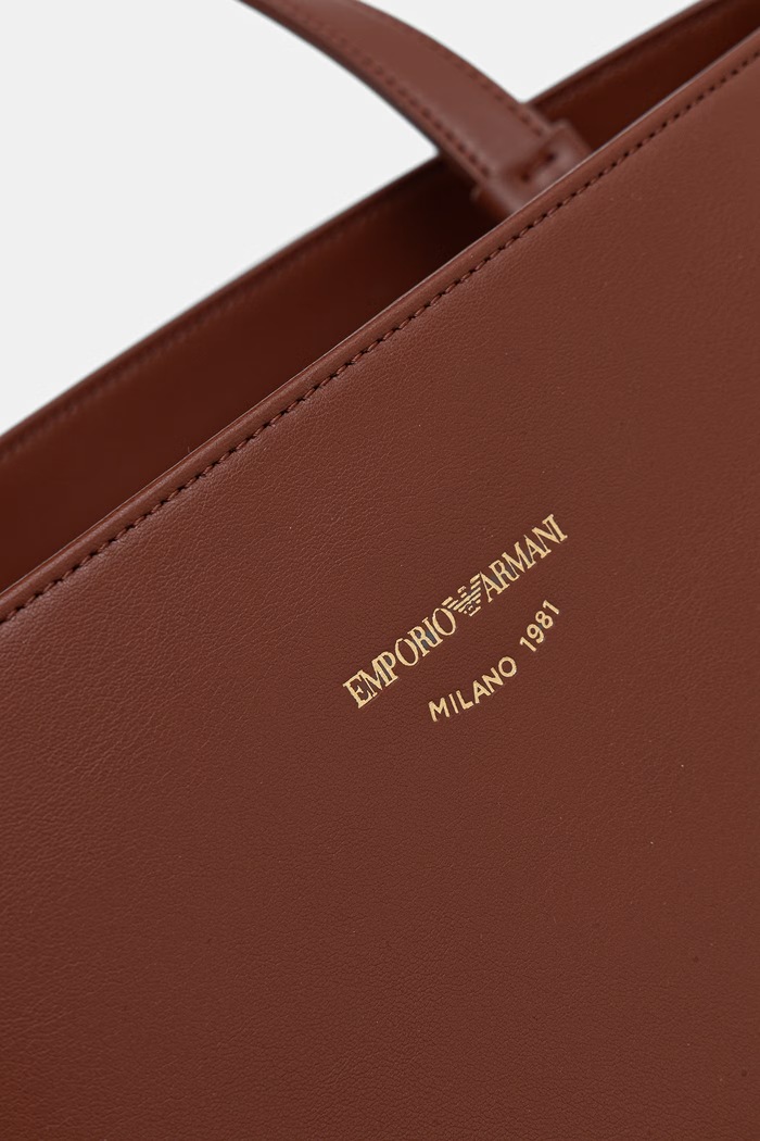Kožená kabelka Emporio Armani hnedá EW003828.AF22783