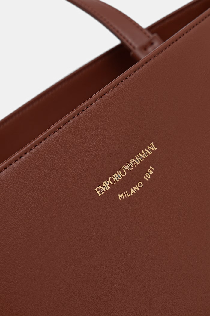 Kožená kabelka Emporio Armani hnedá EW003828.AF22783