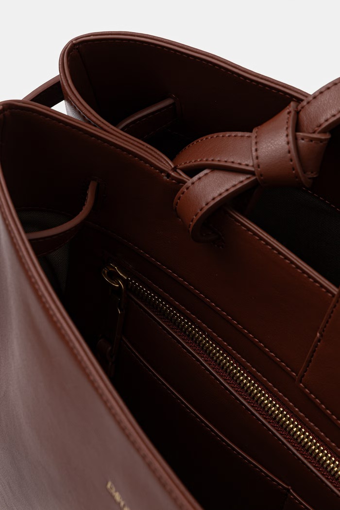 Kožená kabelka Emporio Armani EW003828.AF22783 hnedá