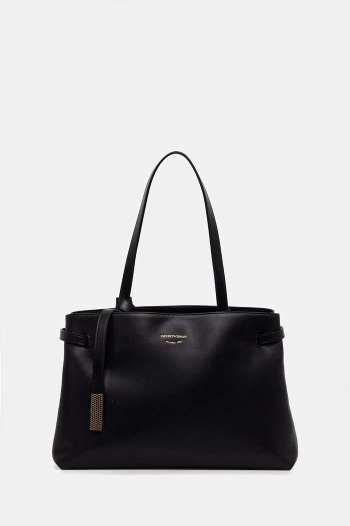 Emporio Armani torebka skórzana skóra licowa czarny EW003828.AF22783