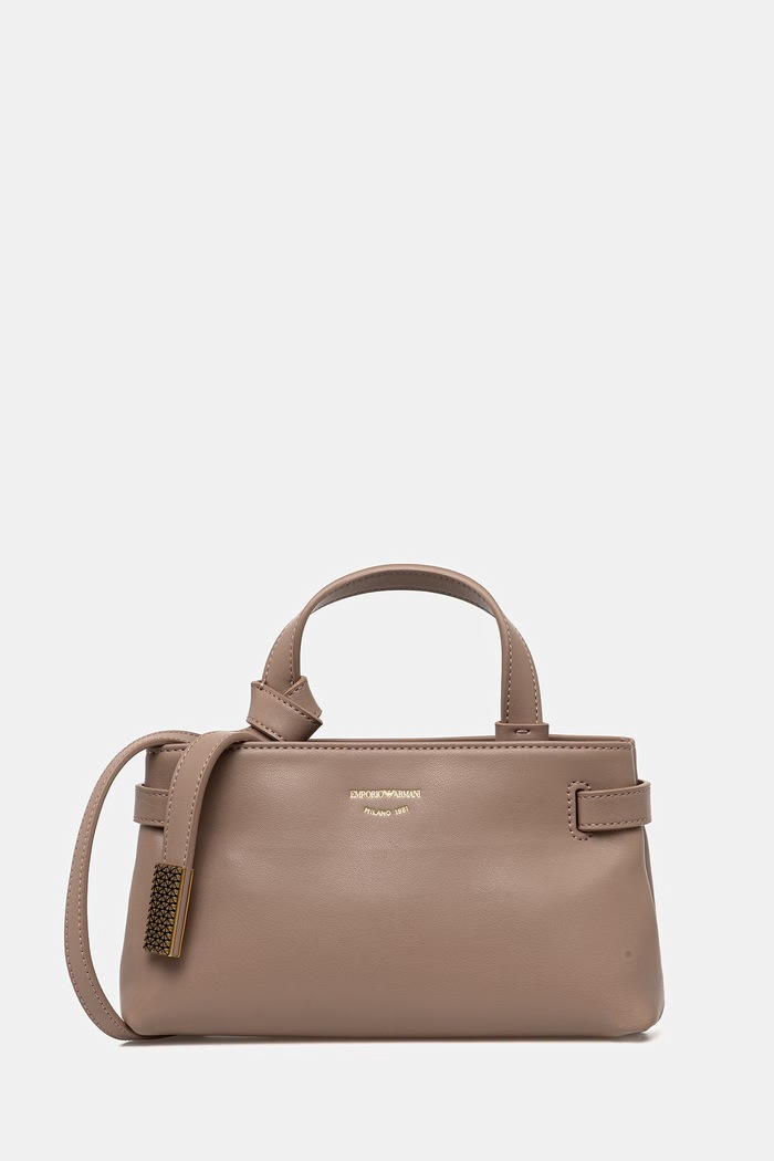 Emporio Armani torebka skórzana skóra licowa beżowy EW003830.AF22783