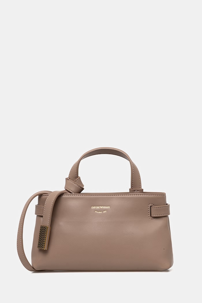 Emporio Armani torebka skórzana skóra licowa beżowy EW003830.AF22783