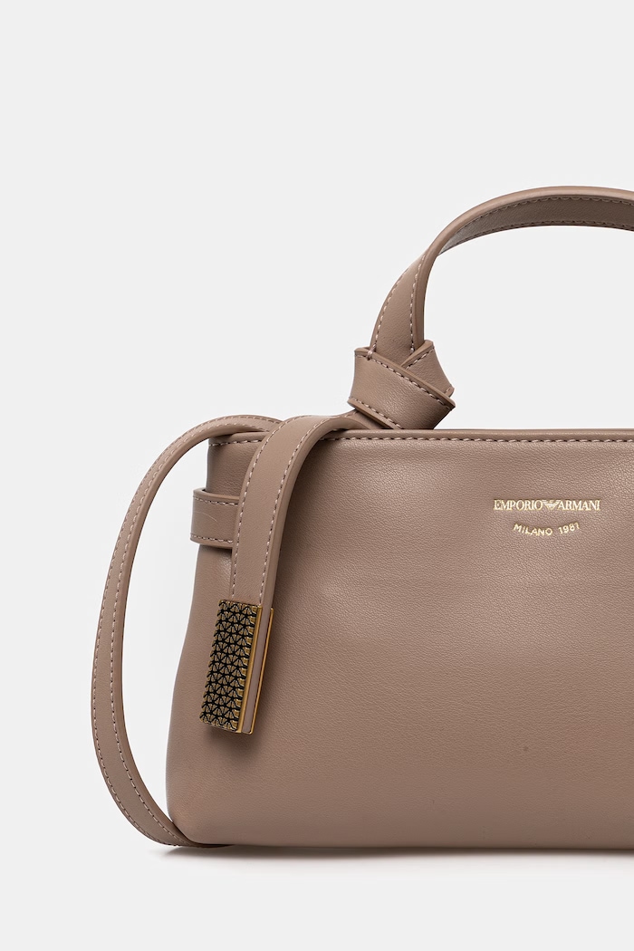 Akcesoria Emporio Armani torebka skórzana EW003830.AF22783 beżowy