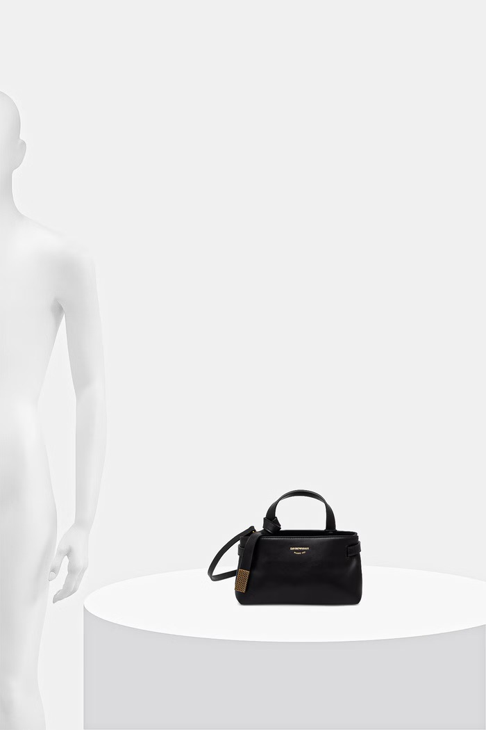 Kožená kabelka Emporio Armani EW003830.AF22783 čierna