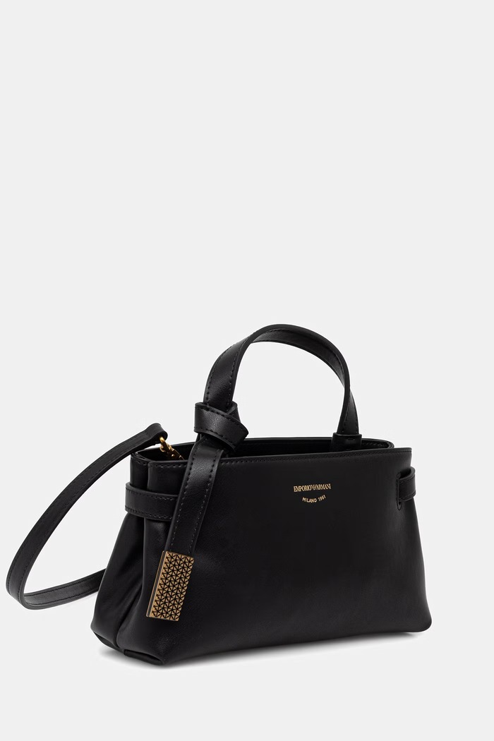 Kožená kabelka Emporio Armani EW003830.AF22783 čierna SS26