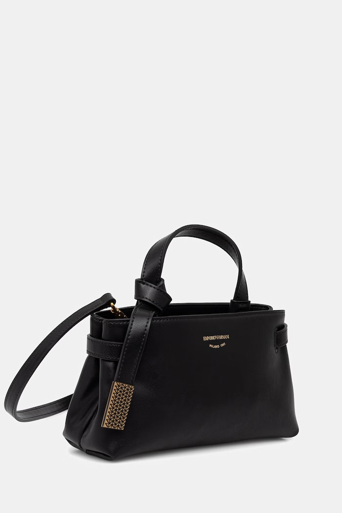 Kožená kabelka Emporio Armani EW003830.AF22783 čierna SS26