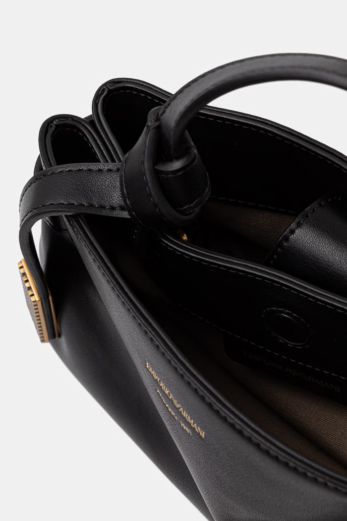 Kožená kabelka Emporio Armani čierna EW003830.AF22783