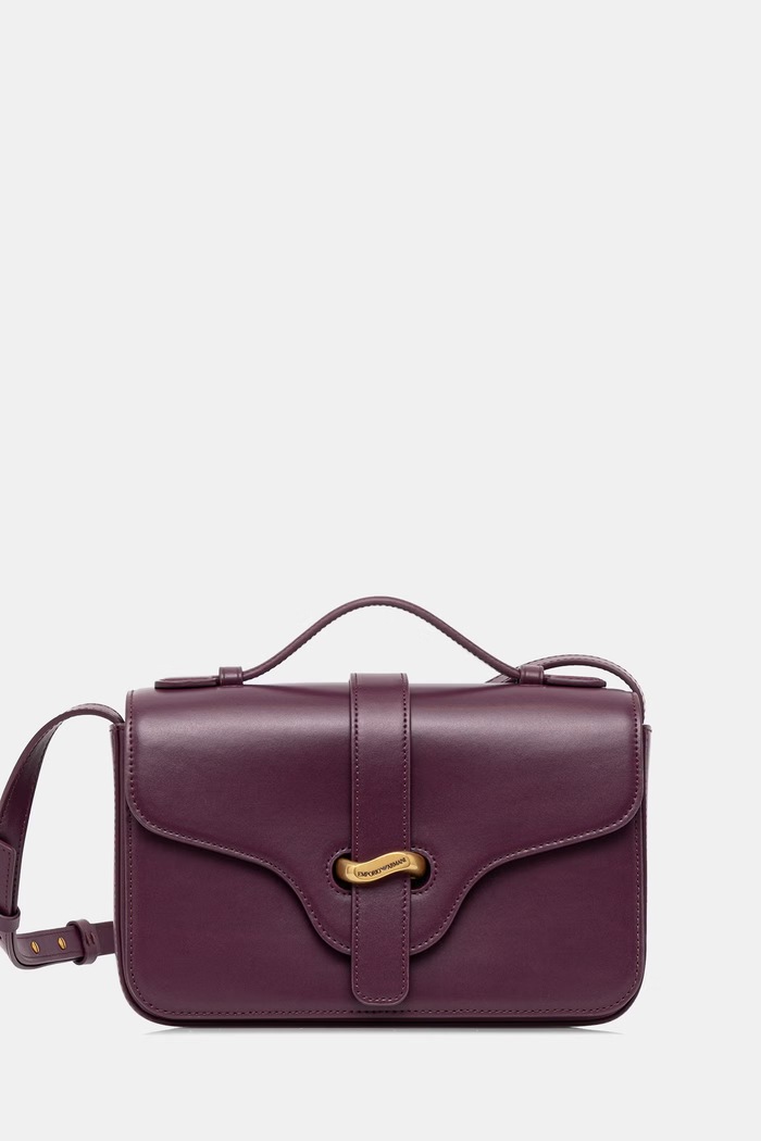 Emporio Armani Torebka crossbody damska skórzana fioletowy EW004419.AF25356