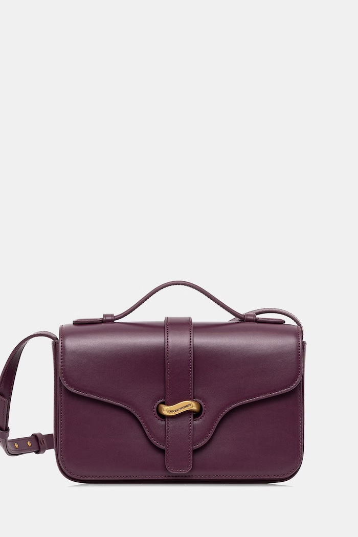 Emporio Armani Torebka crossbody damska skórzana fioletowy EW004419.AF25356