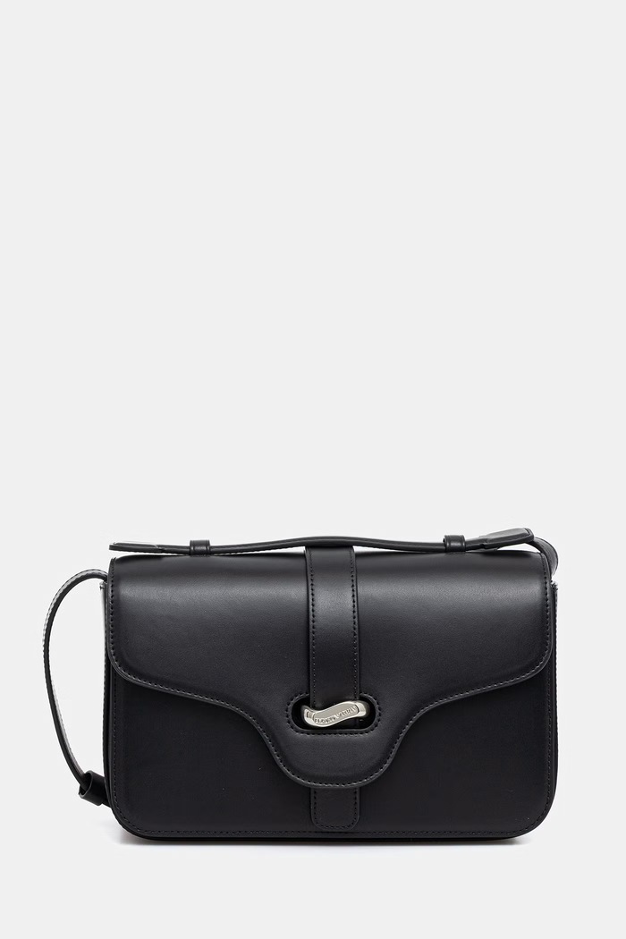 Kožená kabelka Emporio Armani usňová koža čierna EW004419.AF25356