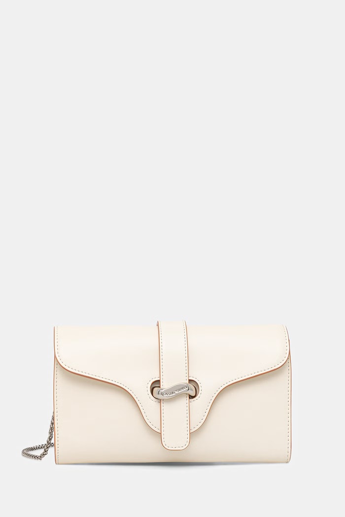 Emporio Armani torebka skórzana skóra licowa beżowy EW004420.AF25356
