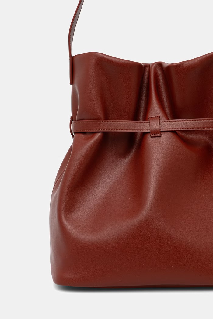 Doplnky Emporio Armani kabelka typu shopper dámska kožená EW004751.AF13383 burgundské
