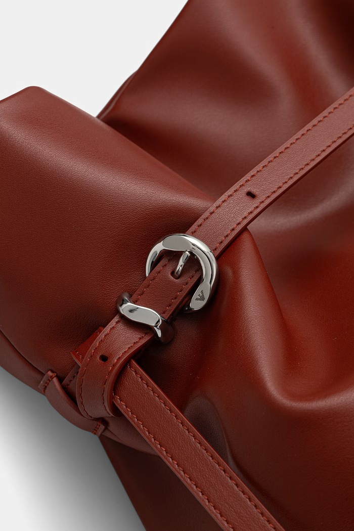 Emporio Armani kabelka typu shopper dámska kožená burgundské EW004751.AF13383
